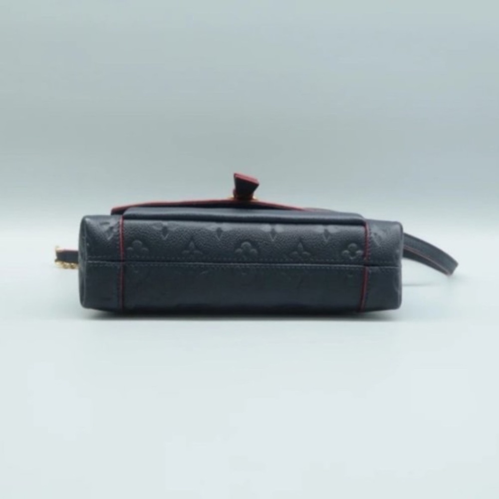 100% Authentic Louis Vuitton Blanche Navy Monogram Empreinte Leather Satchel Bag - Picture 5 of 12